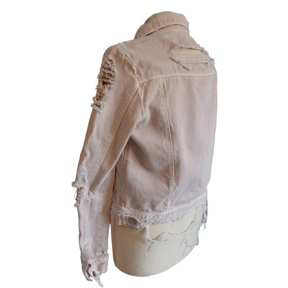J Brand Jacket Harlow Distressed Trucker Moto Jacket Grunge Size Small Denim - Picture 7 of 15